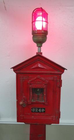 Oakland California Fire Department Fire Alarm Box pedestal with light