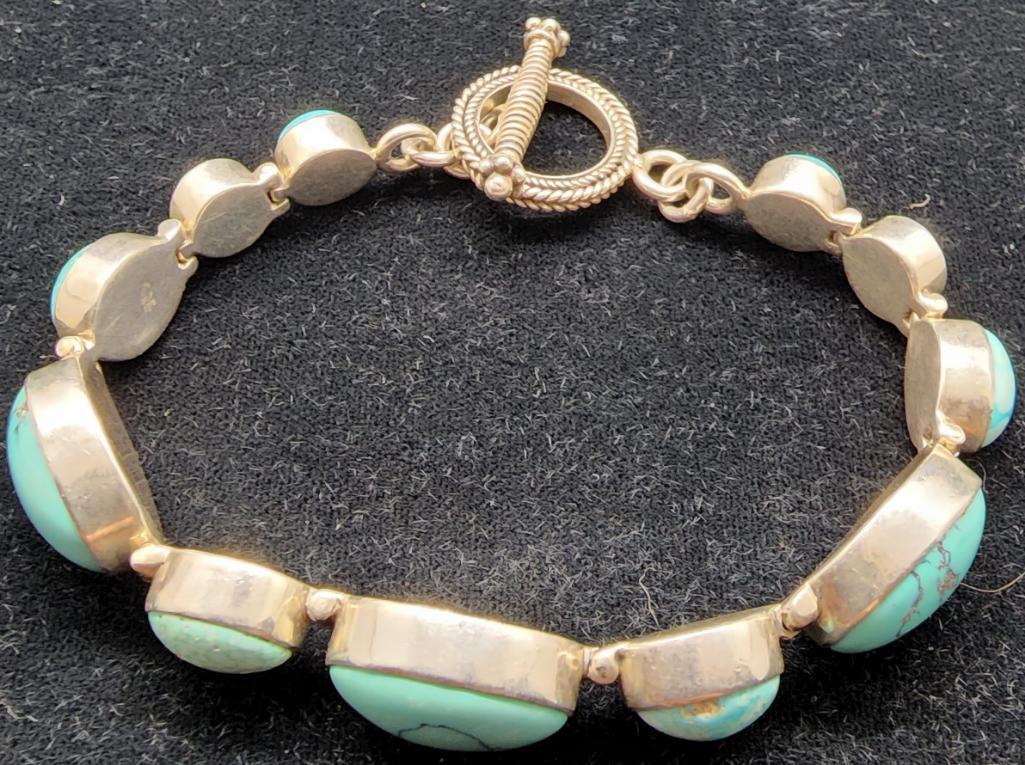 Sterling Silver and Turquoise Bracelet