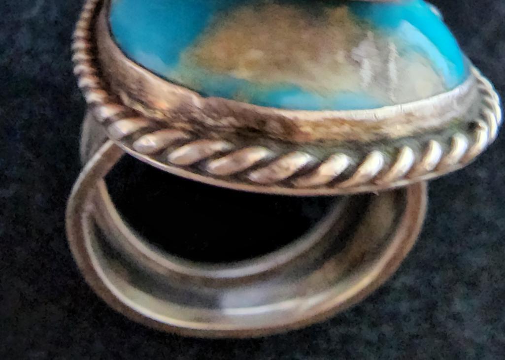 Vintage Sterling Silver and Turquoise Navajo Ring