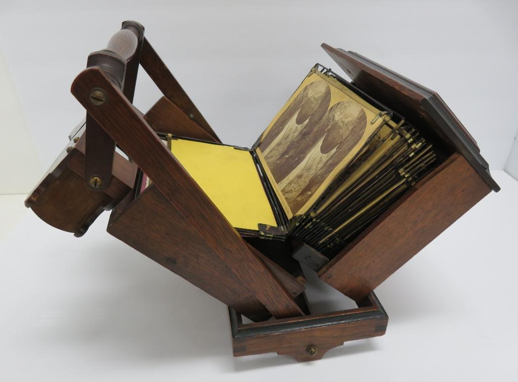 Outstanding Stereoviewer Stereoscope with case and cards, LD Sibley's c 1873/1875