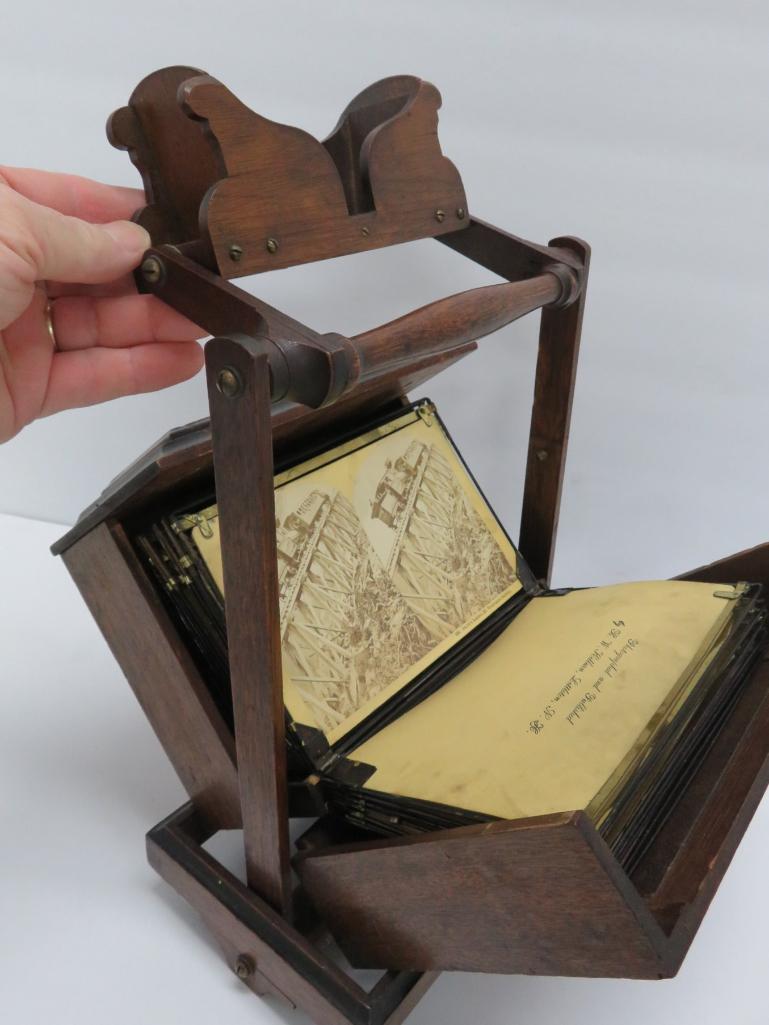 Outstanding Stereoviewer Stereoscope with case and cards, LD Sibley's c 1873/1875