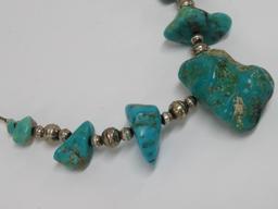 18" chunk turquoise necklace