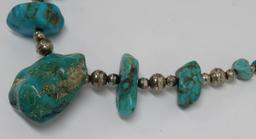 18" chunk turquoise necklace