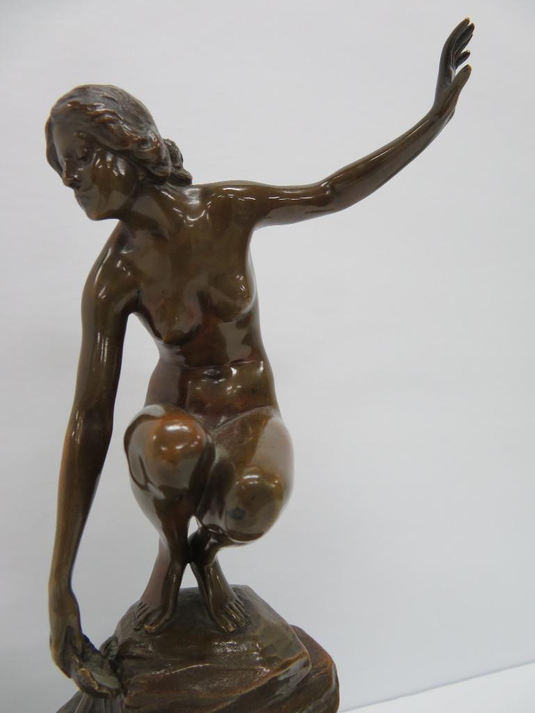 V Siefert bronze female nude, 9 1/2" tall