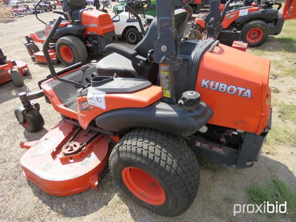 Kubota ZD331 Zero-turn Mower, s/n 37895: 72" Cut, 3-cyl. Diesel Eng., Meter