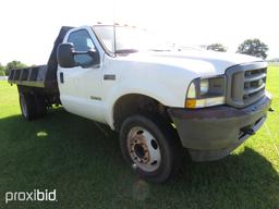 2003 Ford F450 Flatbed Dump, s/n 1FDXF46P63ED84734: Powerstroke Diesel, Aut