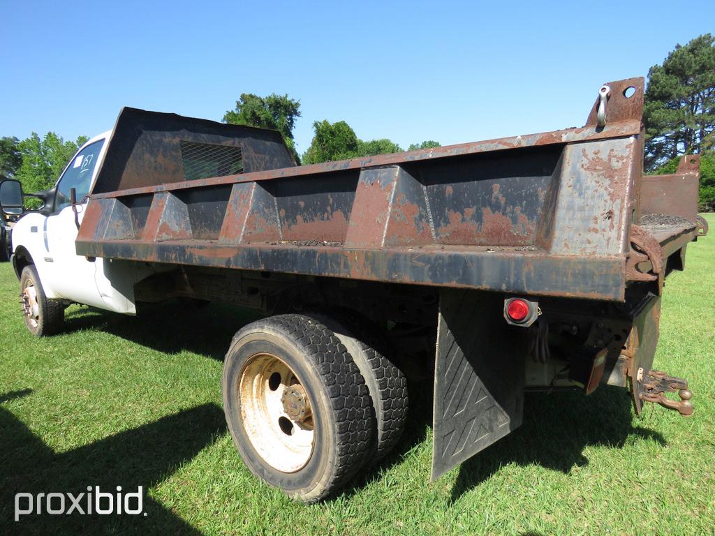 2003 Ford F450 Flatbed Dump, s/n 1FDXF46P63ED84734: Powerstroke Diesel, Aut