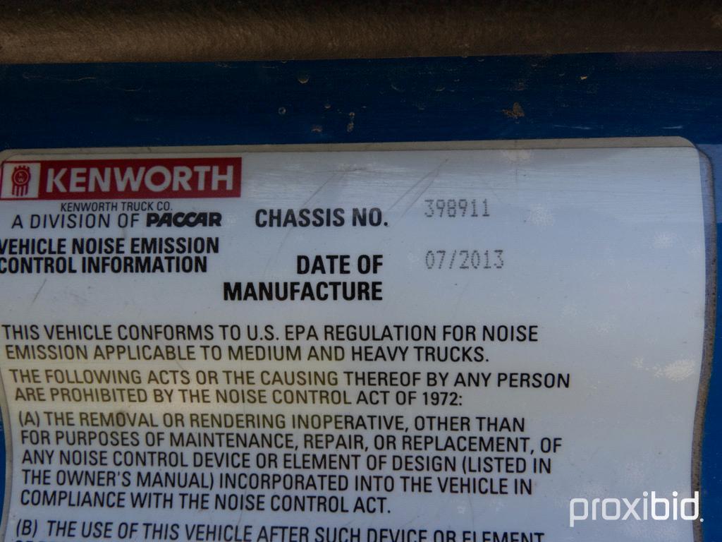 2014 Kenworth T680 Truck Tractor, s/n 1XKYD49X5EJ398911: T/A, Sleeper, Cumm