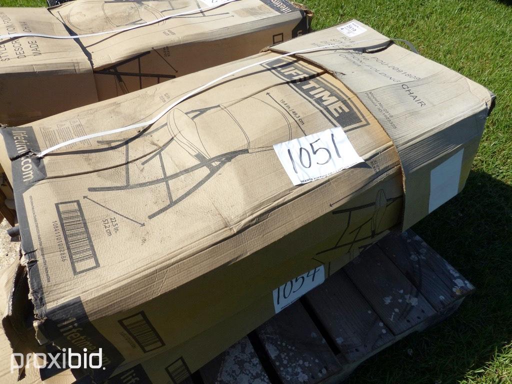 (4) Lifetime Folding Metal Seats w/ Plastic Seat & Back