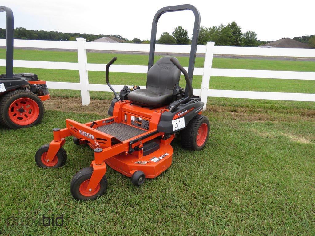 2019 Kubota Z122 Zero-turn Mower, s/n 33459: 42" Cut, Kawasaki Eng., Ext. W