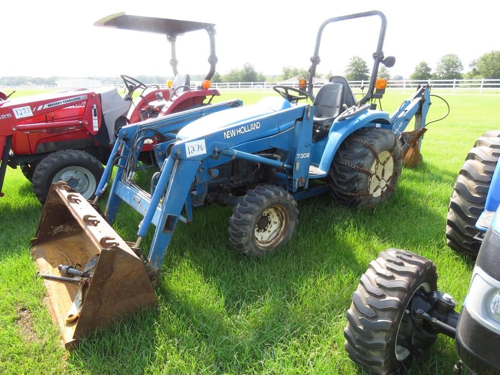 New Holland 1725 MFWD Tractor, s/n G009043: Rollbar, NH 7308 Loader w/ Bkt.