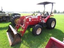 Branson 4020 Tractor, s/n CE3C00265: Rollbar Canopy, Front Loader w/ Bkt.,