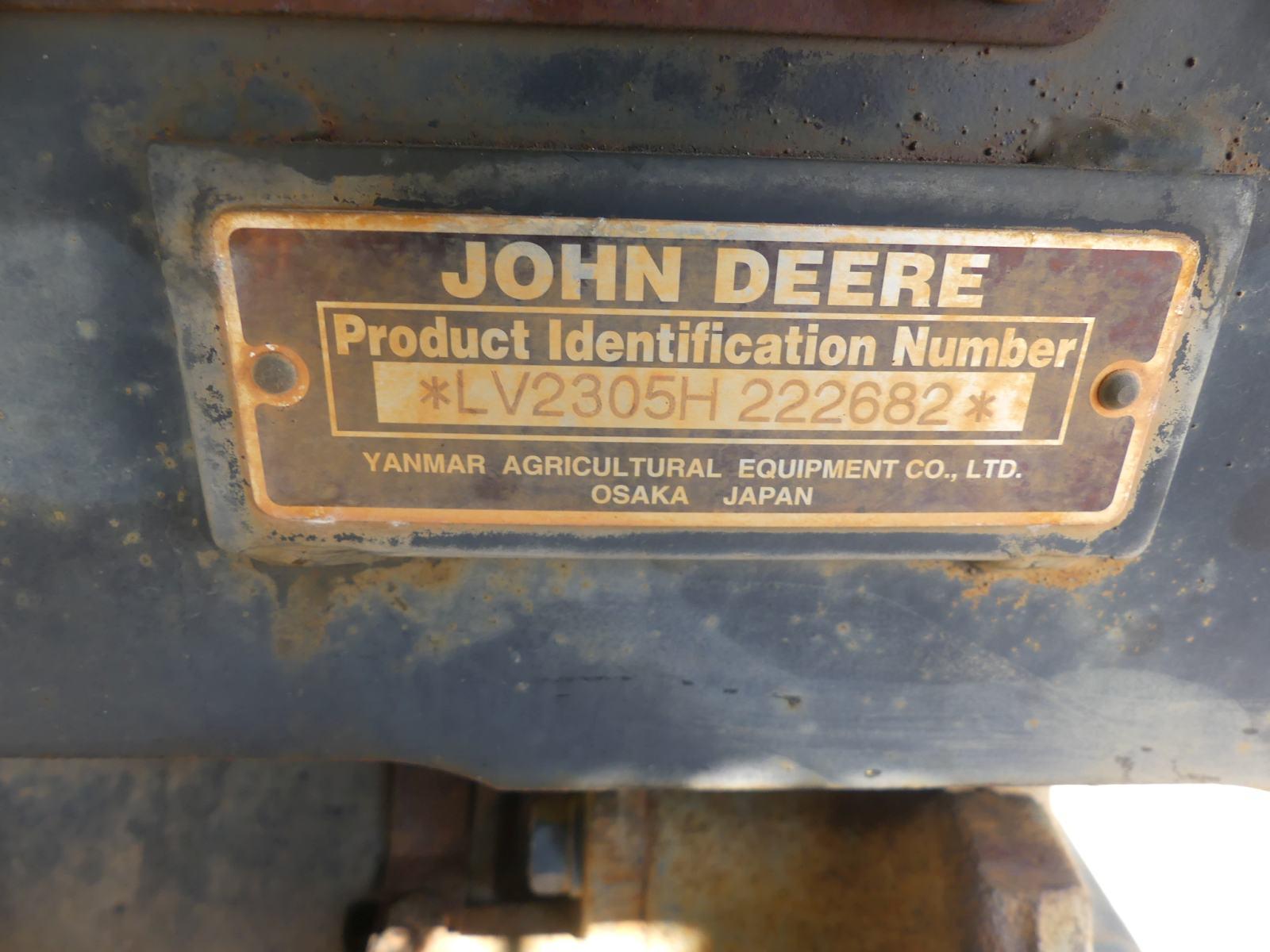 John Deere 2305 MFWD Tractor, s/n LV5305H222682: HST, Diesel, Rollbar Canop