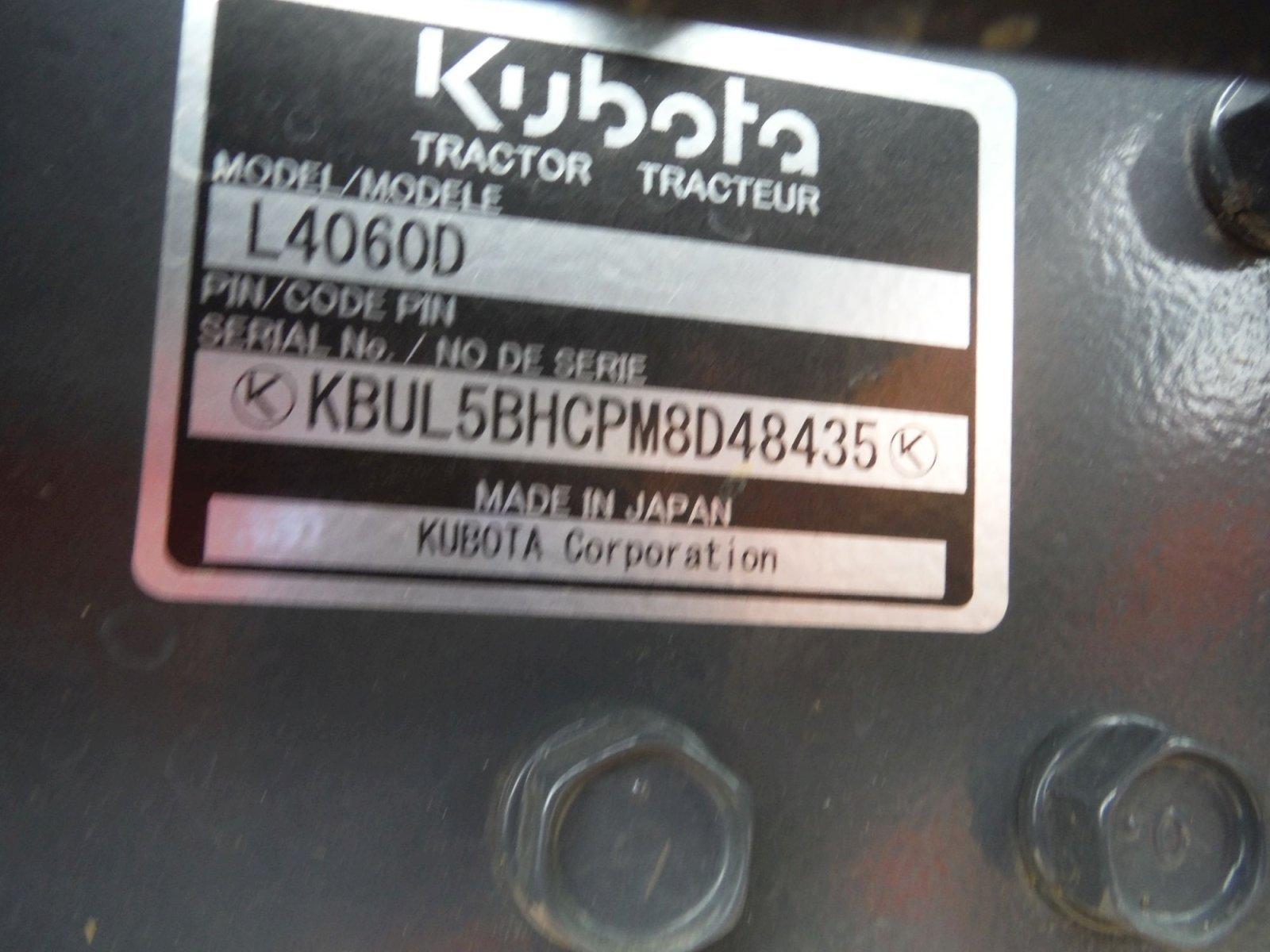 2021 Kubota L4060D HST Limited Edition MFWD Tractor, s/n KBUL5BHCPM8D48435: