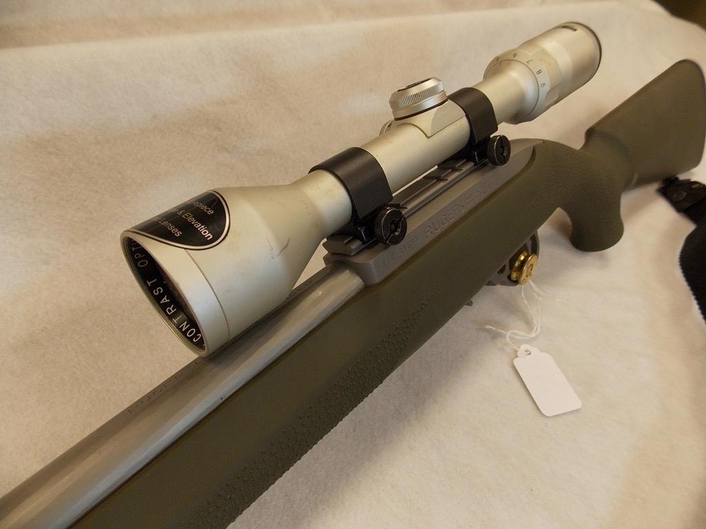 Ruger  Model 10/22,Stainless, OD Green Hogue Stock, Custom Compensator,  22