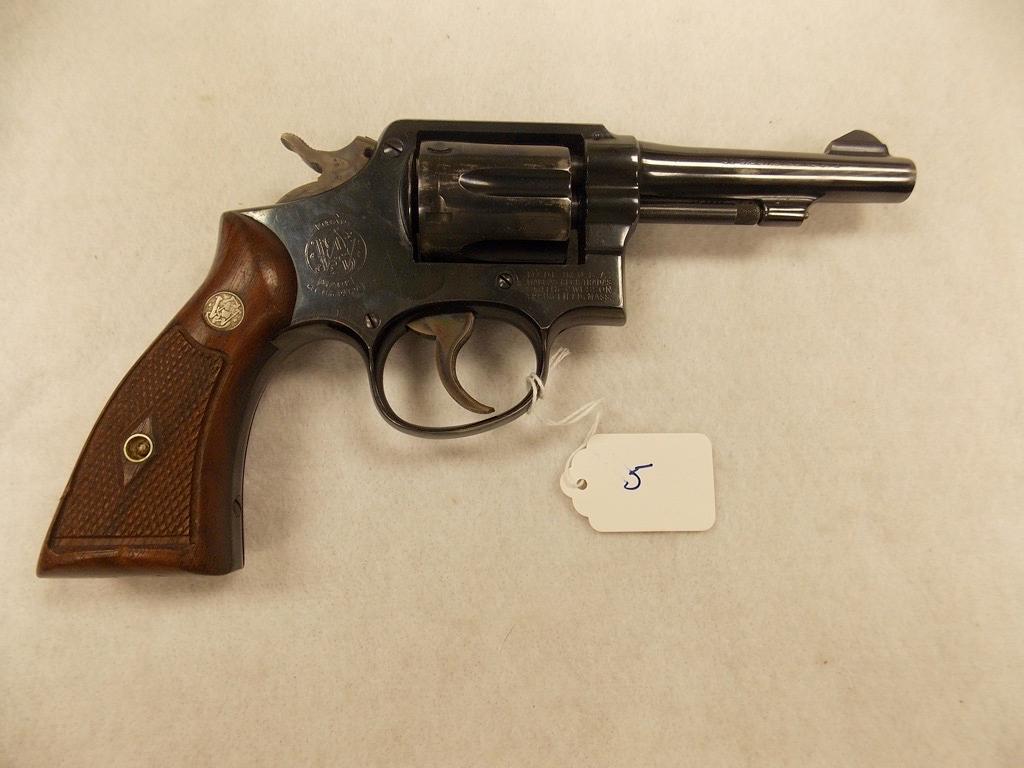 Smith & Wesson, Military & Police Revolver, 4" .38 Special, 6 Shot, Blued, Wood Grips