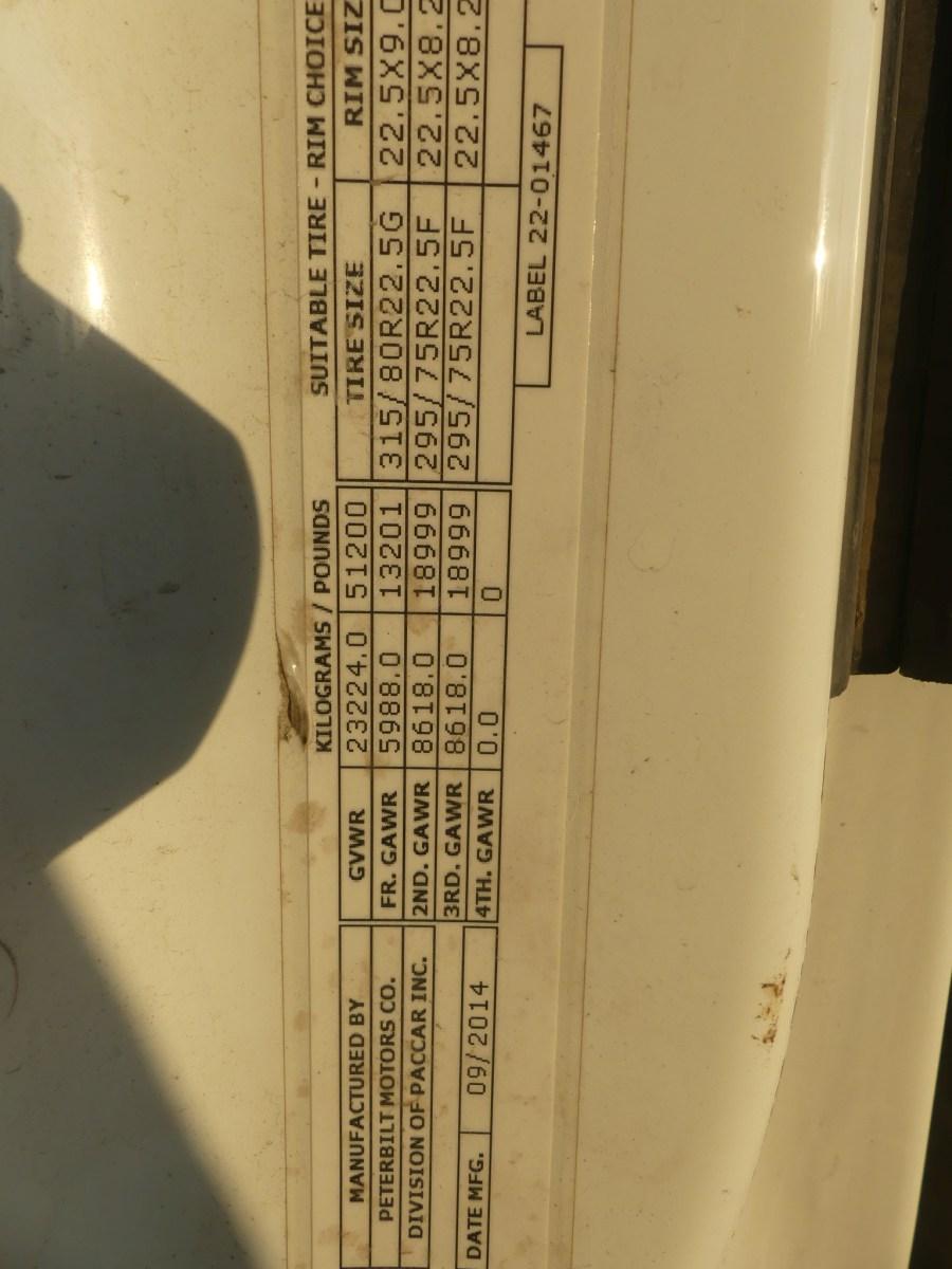 2015 Peterbilt 567 Truck Tractor, s/n 1XPCDP9X1FD292543: SBA, T/A, Sleeper,