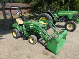 John Deere 2305 MFWD Tractor, s/n LV5305H222682: HST, Diesel, Rollbar Canop