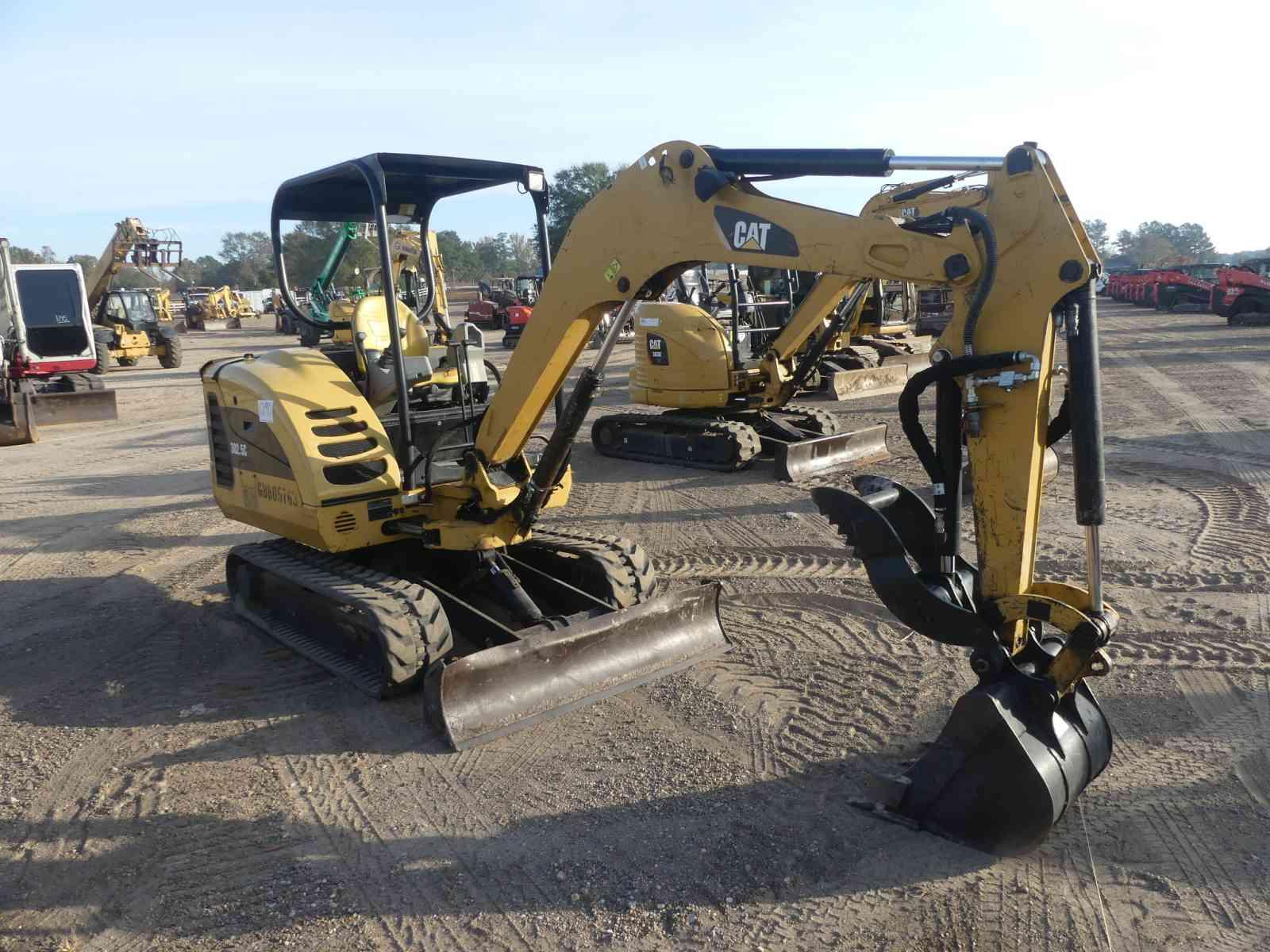 2012 Cat 302.5C Mini Excavator, s/n GBB05763: Canopy, Hyd. Thumb, Blade, Bk