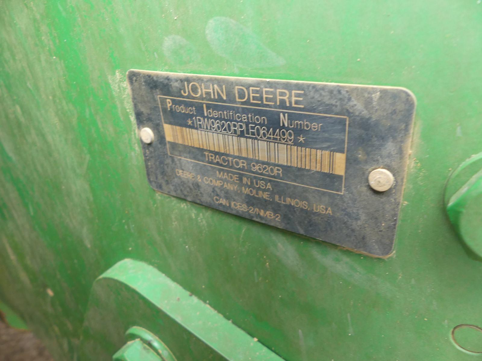 2020 John Deere 9620R MFWD Tractor, s/n 1RW9620RPLE064499: C/A, Articulatin