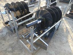 Unused JCT Post Hole Auger for Skid Steer w/ 12" & 18" Bits