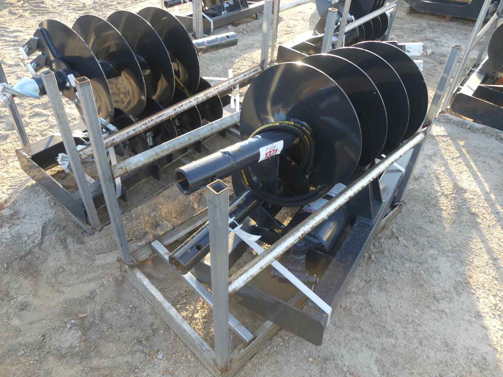 Unused JCT Post Hole Auger for Skid Steer w/ 12" & 18" Bits