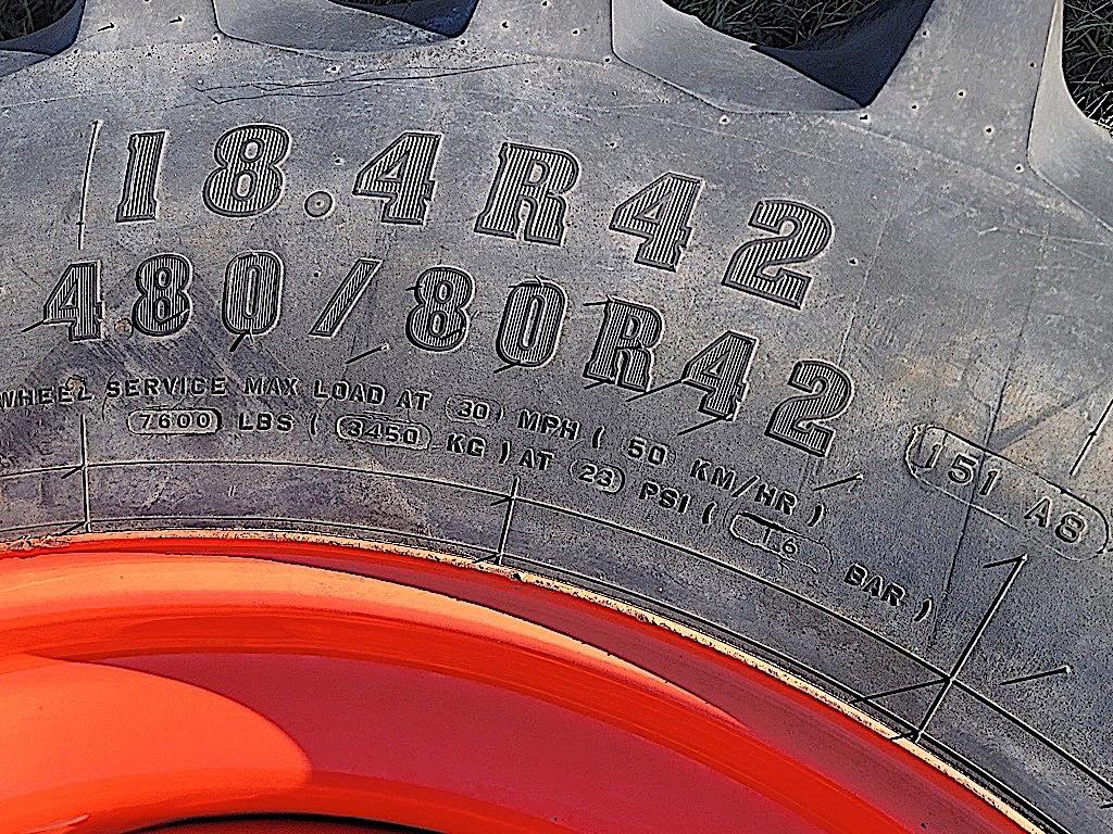 (2) New Firestone Deep Tread 13.4R42 Tractor Tires w/ Kubota Rims, Tag 8093