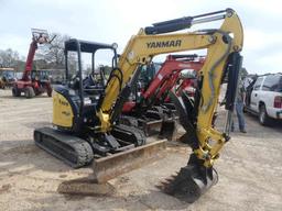 2020 Yanmar VIO35 Mini Excavator, s/n YMRV1035ELAJAL342: 4-post Canopy, Aux
