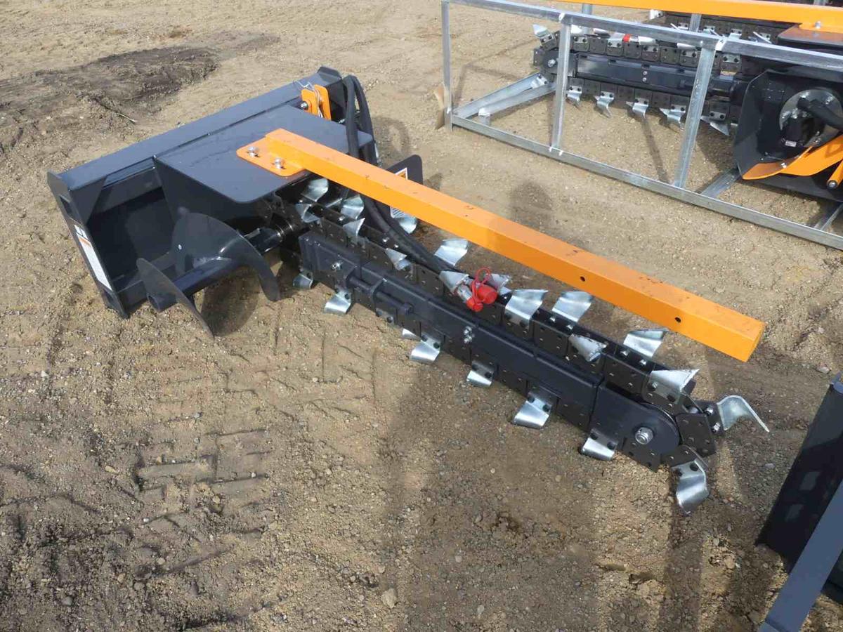 Unused 2023 Wolverine Trencher Attachment: for Skid Steer, Model TCR-12-48H