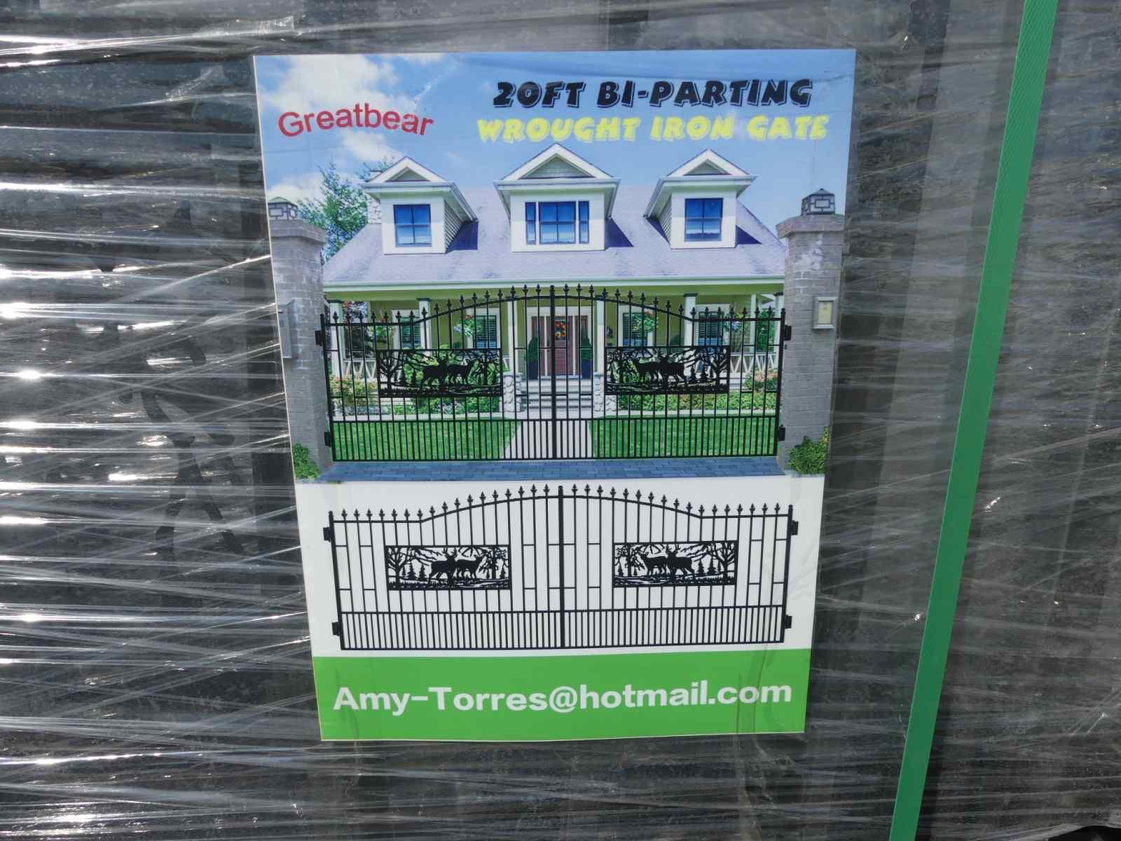 Unused 2023 Greatbear 20' Bi-Parting Iron Gate: Deer Scene