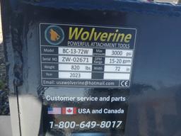 Unused Wolverine 72" Rotary Mower, s/n ZW-02671 for Skid Steer
