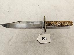 JOSEPH ALLEN AND SONS SHEFFIELD ENGLAND SHEATH KNIFE NO SHEATH BONE HANDLED