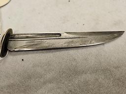 .800 FINE SILVER HANDLE SHEATH KNIFE NO SHEATH