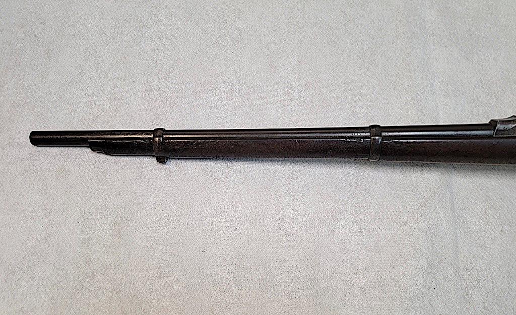 US SPRINGFIELD MODEL 1873 RIFLE, MISSING HAMMER, W/ CLEANING ROD, AND BARRE