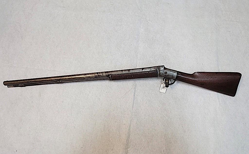 PERCUSSION CARBINE, MISSING LOCK AND HAMMER, NO VISIBLE MARKINGS, CAL APPRO