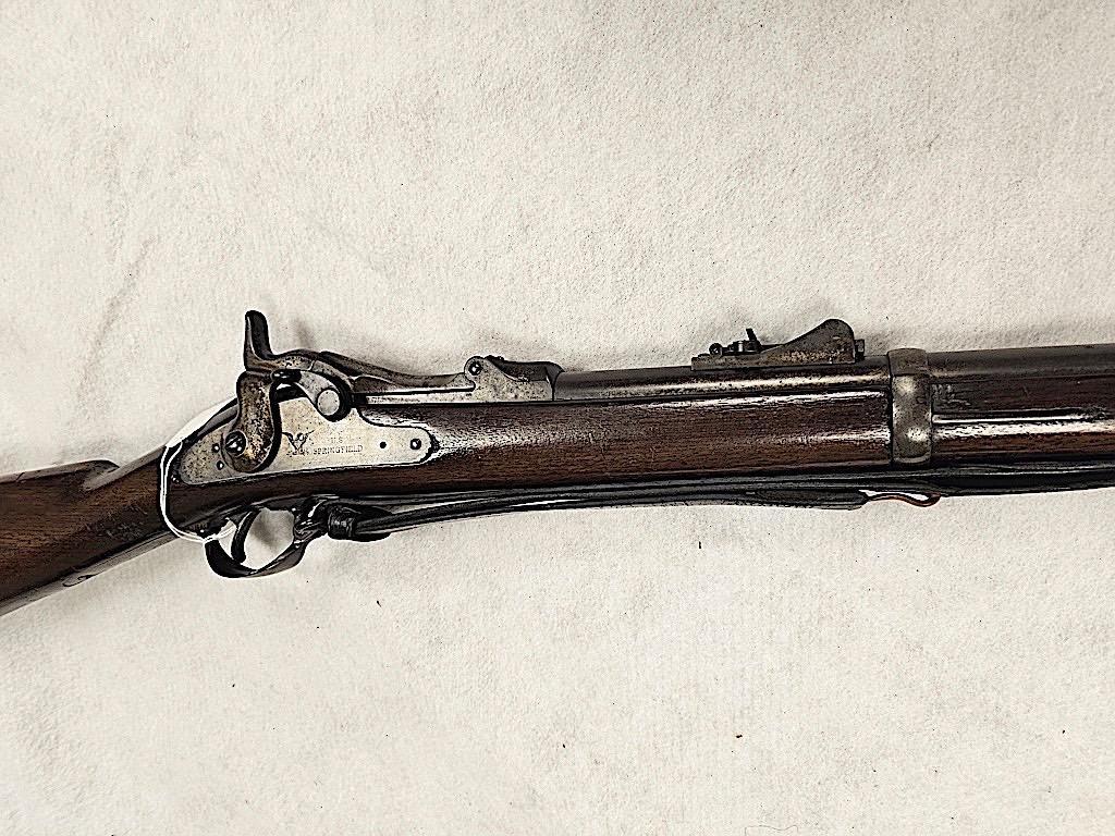 US SPRINGFIELD MODEL 1873 RIFLE, WITH ORIGINAL BAYONET W/ SCABBARD AND STRAP