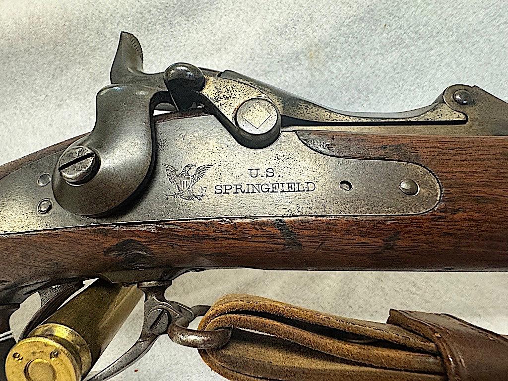 US SPRINGFIELD MODEL 1873 RIFLE, CAL 45/70, WITH ORIGINAL STRAP AND CLEANIN