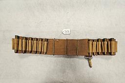 TAN MILITARY CARTRIDGE BELT, NO BUCKLE, HOLDS 45 ROUNDS, CAL 30/40 KRAIG, I