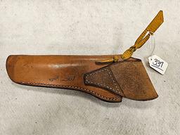 BROWN LEATHER HOLSTER FOR 6" BARREL REVOLVER