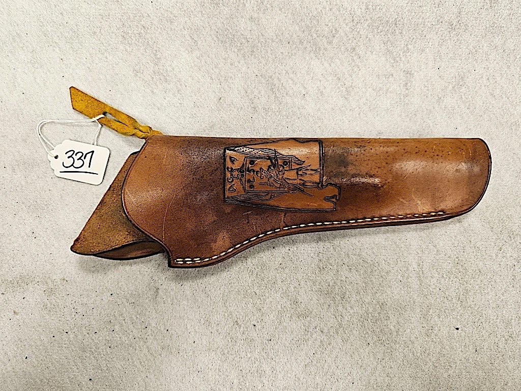 BROWN LEATHER HOLSTER FOR 6" BARREL REVOLVER