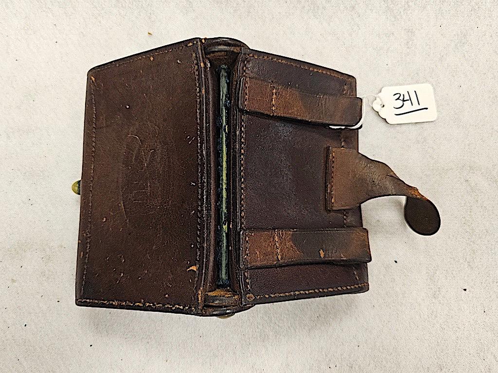 US BROWN LEATHER CARTRIDGE BOX, FOR 306 CAL ROUNDS, ROCK ISLAND ARSENAL 190