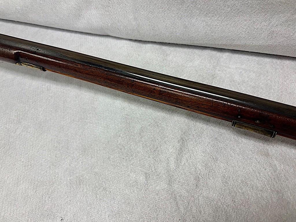 SAMUEL MOORE WARRANTED FLINT LOCK KENTUCKY STYLE RIFLE, HALF OCTAGON HALF