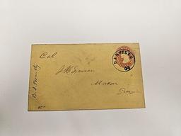 CIVIL WAR ERA ENVELOPE ADDRESSED TO 'J. B. SANAR - MACON GEORGIA'