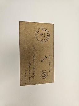 CIVIL WAR ERA ENVELOPE ADDRESSED TO 'STAMPED - GRIFFIN GA JUL 24'