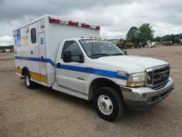 2002 Ford F350 4WD Ambulance, s/n 1FDWF37F72ED28618: 7.3L Diesel Eng., Odom