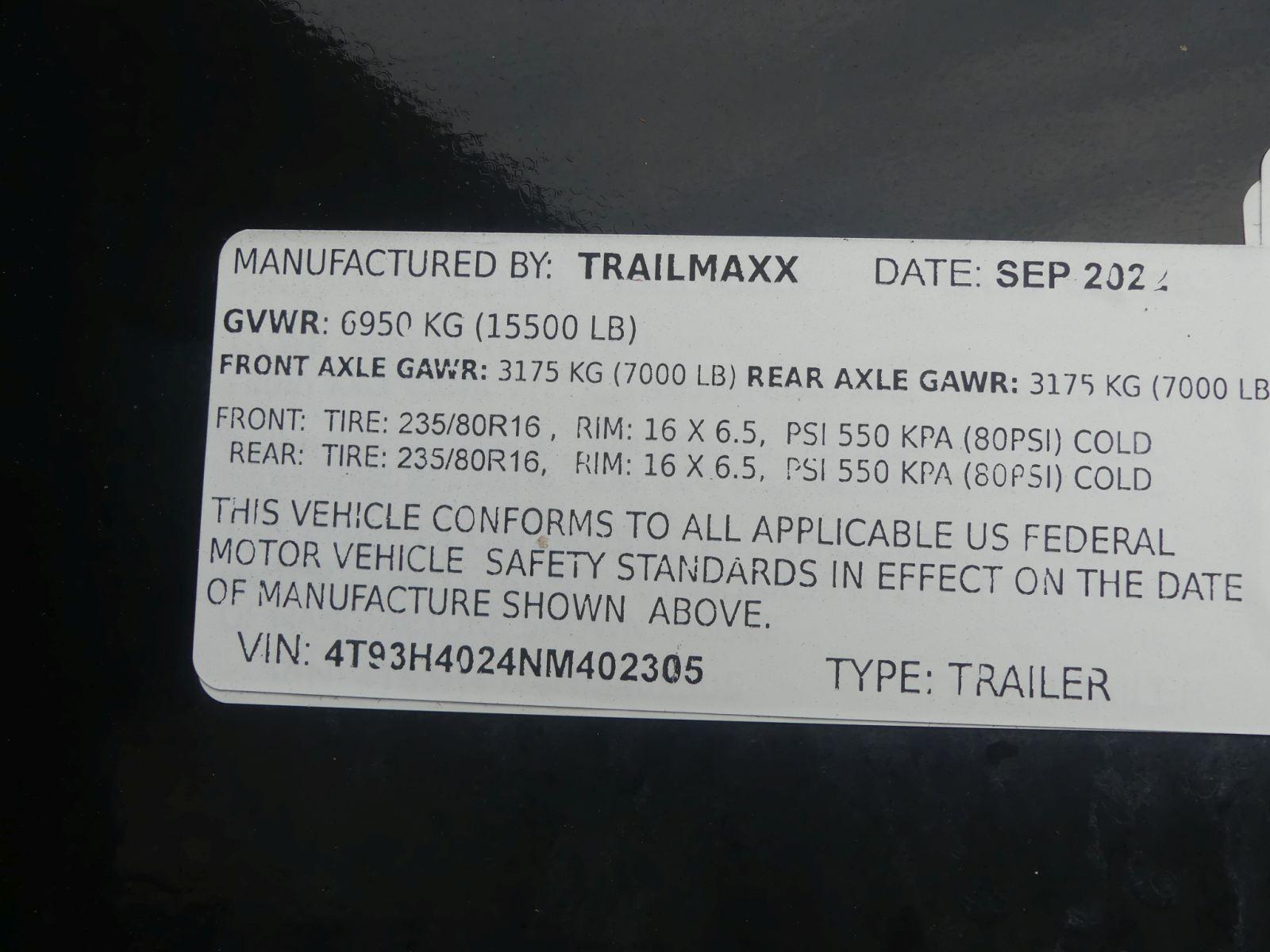 2022 Trailmax 40' Gooseneck Trailer, s/n 4T93H4024NM402305: Dovetail, Ramps