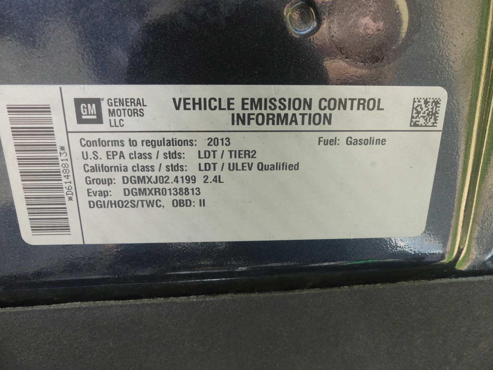2013 Chevy Equinox LT, s/n 2GNALPEX7D6148813: 4-door, 2.4L Gas Eng., Auto,