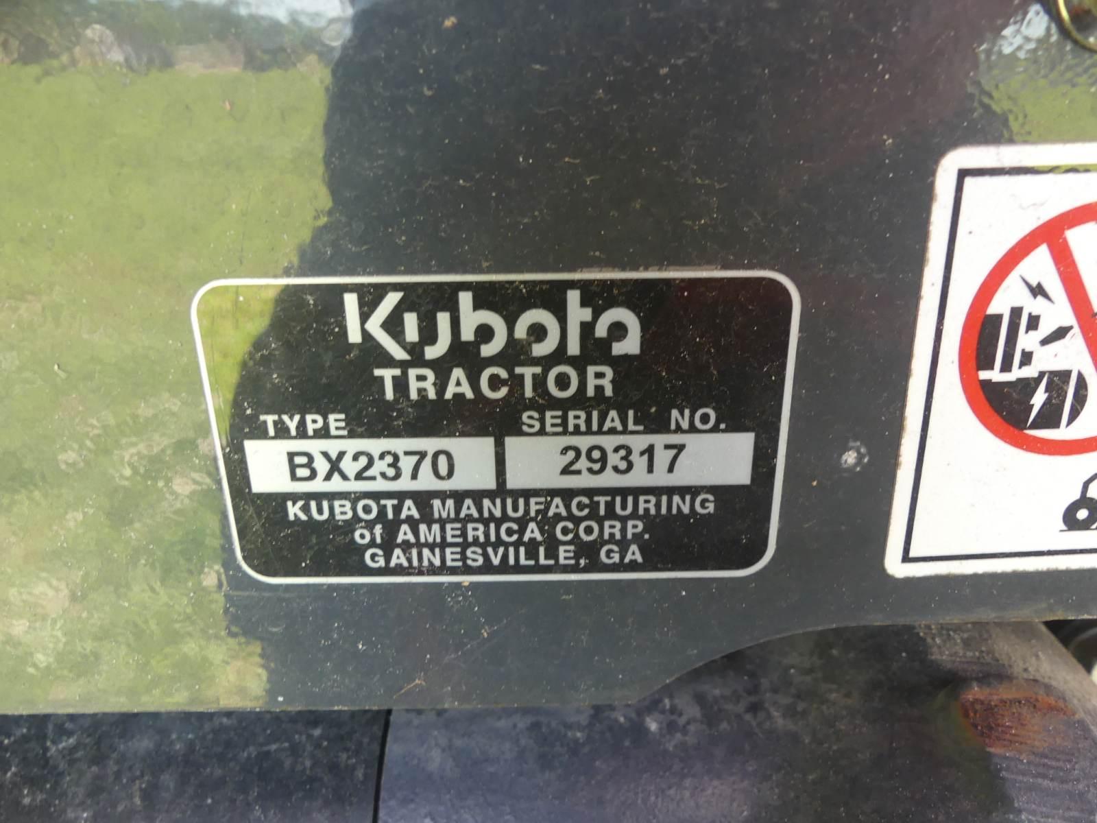 Kubota BX2370 MFWD Tractor, s/n 29317: Rollbar, LA243 Loader w/ Bkt., 3PH,