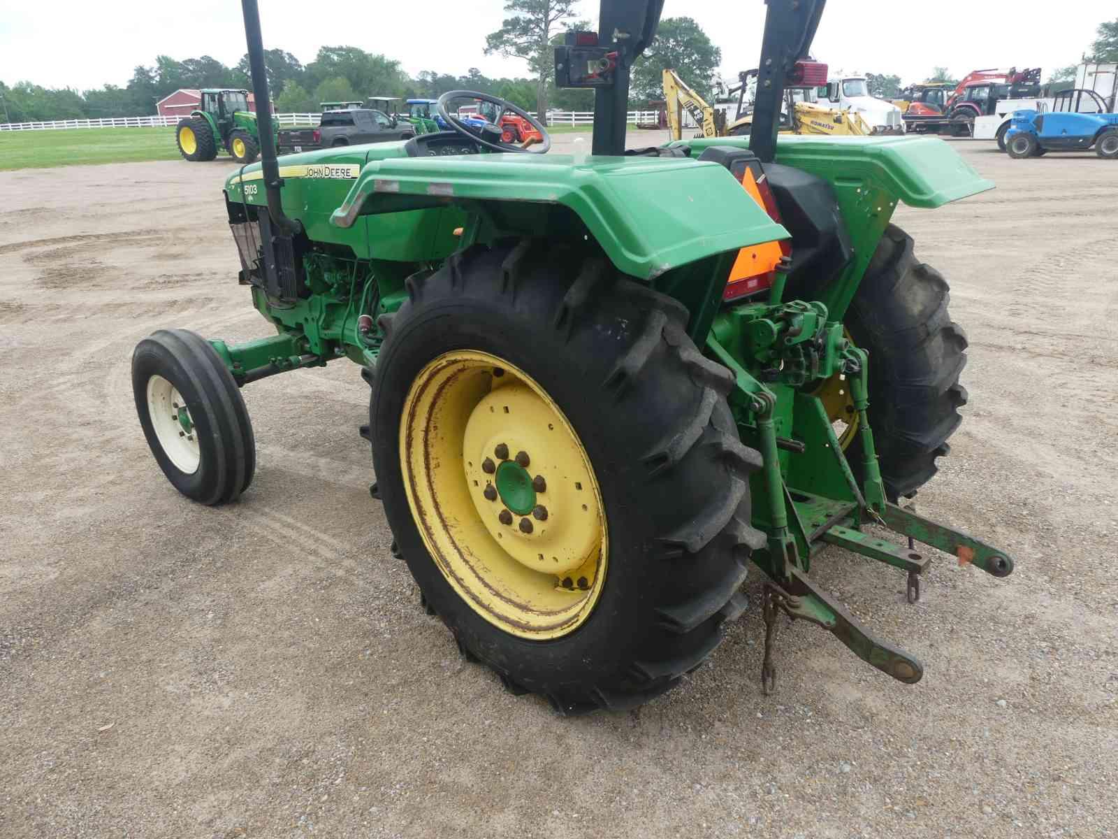 John Deere 5103 Tractor, s/n PY5103U016268: 2wd, Rollbar, PTO, Lift Arms, H