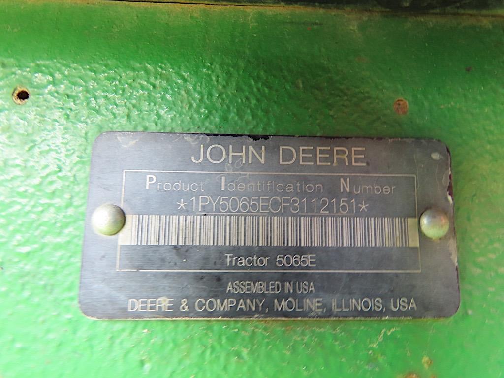 John Deere 5065E Tractor, s/n 112151: 2WD, Canopy, Meter Shows 3349 hrs